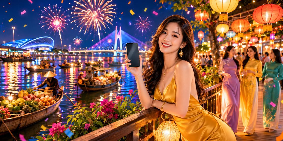 Đêm chợ đêm Cần Thơ với người dùng kiểm tra tài khoản và giao dịch VIP